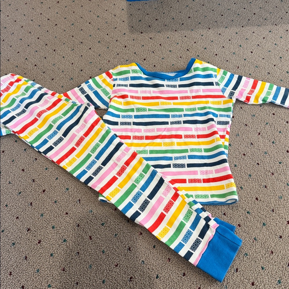 Primary colored Lego cotton long sleeve pant pajamas size 10 - Picture 3 of 3